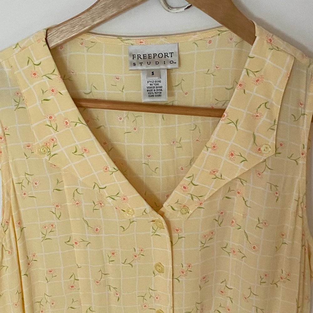 Freeport women's yellow floral sleeveless maxi dress